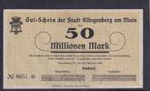 Weimarer Republik, Bayern, 50 Millionen Mark Klingenberg am Main, Stadt, -