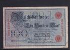 Kaiserreich, Reichsbanknote, 100 Mark Ro.33b, DEU-31b, Siegel rot, KN 29mm, Serie: C, Udr. Bst: J, -