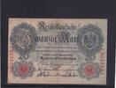 Kaiserreich, Reichsbanknote, 20 Mark Ro.47b, DEU-41b, KN 7 stellig Serie: J, Udr. Bst. W, -