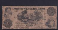 USA, Konföderierte Staaten, 1 Dollar North Western Bank Warren, -
