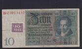 Deutschland, Sowjetische Besatzungszone, 10 Reichsmark R.334a, SBZ-5a, Wz. Kopf, Udr. Bst. P, Serie: B, -