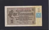 Deutschland, Sowjetische Besatzungszone, 1 Rentenmark Ro.330b, SBZ-1b, Reichsdruck KN 8 stellig, mit Kupon, -