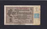 Deutschland, Sowjetische Besatzungszone, 1 Rentenmark Ro.330b, SBZ-1b, Reichsdruck KN 8 stellig, mit Kupon, -
