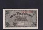 Drittes Reich, Reichskreditkasse, 2 Reichsmark Ro.552a, ZWK-3a, mit Prägestempel, KN 7 stellig, -