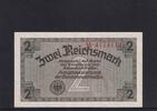Drittes Reich, Reichskreditkasse, 2 Reichsmark Ro.552a, ZWK-3a, mit Prägestempel, KN 7 stellig, -
