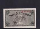 Drittes Reich, Reichskreditkasse, 2 Reichsmark Ro.552a, ZWK-3a, mit Prägestempel, KN 7 stellig, -