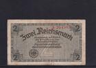 Drittes Reich, Reichskreditkasse, 2 Reichsmark Ro.552a, ZWK-3a, mit Prägestempel, KN 7 stellig, -
