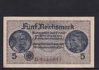 Drittes Reich Reichskreditkasse, 5 Reichsmark Ro.553a, ZWK-4a, KN 7 stellig, mit Prägestempel, Serie: B, -