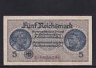 Drittes Reich Reichskreditkasse, 5 Reichsmark Ro.553a, ZWK-4a, KN 7 stellig, mit Prägestempel, Serie: E, -