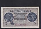 Drittes Reich Reichskreditkasse, 5 Reichsmark Ro.553a, ZWK-4a, KN 7 stellig, mit Prägestempel, Serie: L, -