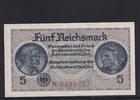 Drittes Reich Reichskreditkasse, 5 Reichsmark Ro.553a, ZWK-4a, KN 7 stellig, mit Prägestempel, Serie: N, -