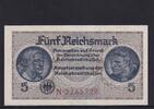 Drittes Reich Reichskreditkasse, 5 Reichsmark Ro.553a, ZWK-4a, KN 7 stellig, mit Prägestempel, Serie: N, -
