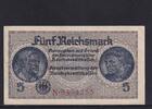 Drittes Reich Reichskreditkasse, 5 Reichsmark Ro.553a, ZWK-4a, KN 7 stellig, mit Prägestempel, Serie: N, -