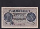 Drittes Reich Reichskreditkasse, 5 Reichsmark Ro.553a, ZWK-4a, KN 7 stellig, mit Prägestempel, Serie: P, -