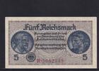 Drittes Reich Reichskreditkasse, 5 Reichsmark Ro.553a, ZWK-4a, KN 7 stellig, mit Prägestempel, Serie: R, -