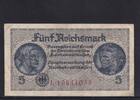 Drittes Reich Reichskreditkasse, 5 Reichsmark Ro.553b, ZWK-4b, KN 8 stellig, ohne Prägestempel, Serie: L, -