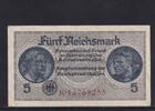 Drittes Reich Reichskreditkasse, 5 Reichsmark Ro.553b, ZWK-4b, KN 8 stellig, ohne Prägestempel, Serie: K, -
