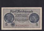 Drittes Reich Reichskreditkasse, 5 Reichsmark Ro.553b, ZWK-4b, KN 8 stellig, ohne Prägestempel, Serie: H, -