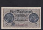 Drittes Reich Reichskreditkasse, 5 Reichsmark Ro.553b, ZWK-4b, KN 8 stellig, ohne Prägestempel, Serie: G, -