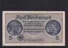 Drittes Reich Reichskreditkasse, 5 Reichsmark Ro.553b, ZWK-4b, KN 8 stellig, ohne Prägestempel, Serie: E, -