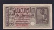 Drittes Reich Reichskreditkasse, 20 Reichsmark Ro.554a, ZWK-5a, Serie: D, -