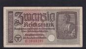 Drittes Reich Reichskreditkasse, 20 Reichsmark Ro.554a, ZWK-5a, Serie: E, -
