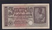 Drittes Reich Reichskreditkasse, 20 Reichsmark Ro.554a, ZWK-5a, Serie: E, -