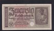 Drittes Reich Reichskreditkasse, 20 Reichsmark Ro.554a, ZWK-5a, Serie: H, -