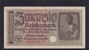 Drittes Reich Reichskreditkasse, 20 Reichsmark Ro.554a, ZWK-5a, Serie: J, -