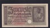 Drittes Reich Reichskreditkasse, 20 Reichsmark Ro.554a, ZWK-5a, Serie: J, -