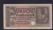 Drittes Reich Reichskreditkasse, 20 Reichsmark Ro.554a, ZWK-5a, Serie: J, -