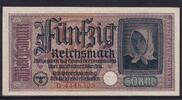 Drittes Reich Reichskreditkasse, 50 Reichsmark Ro.555a, ZWK-6a, Serie: D, -