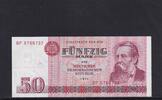Deutschland, DDR, 50 Mark Ro.360a, DDR-22a, erste Auflage, Typensatz, Serie: BF, -