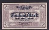 Weimarer Republik, Württemberg, 1000 Mark Stuttgart, Württembergische Notenbank mit Handunterschrift, -