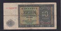 Deutschland, DDR, 10 Mark Ro.343d, DDR-5, KN 7 stellig Serie: CJ, Platten Nr.151/96 -