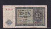 Deutschland, DDR, 10 Mark Ro.343b, SBZ-14b, KN 6 stellig Serie: BL, ohne Plattennummer , -