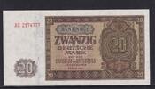 Deutschland, DDR, 20 Mark Ro.344d, DDR-6, KN 7 stellig Serie: AG, mit Plattennummer 29/29, -