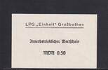 Deutschland, DDR, 0,50 MDN LPG-Geld, LPG Großbothen, -