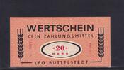 Deutschland, DDR, 20 Mark LPG-Geld, LPG Buttelstedt, -