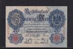 Deutsches Reich, Kaiserreich, 20 Mark Ro.24a, DEU-21a, KN 6stellig, Udr.Bst. X Serie C, -
