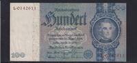 100 Reichsmark 1935 Deutsches Reich, Drittes Reich, Ro.176a, Deu-211a, Friedensdruck, Udr.-Bst. E, Serie: L, leicht gebraucht II+,
