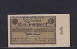 Deutsches Reich, Weimarer Republik, 1 Rentenmark Ro.154a, Deu-199a, Reichsdruck, KN 8 stellig, -