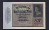 Weimarer Republik, Reichsbank, 500 Mark Ro.70, DEU-80, Serie: A -