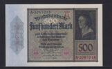 Weimarer Republik, Reichsbank, 500 Mark Ro.70, DEU-80, Serie: A -