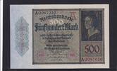 Weimarer Republik, Reichsbank, 500 Mark Ro.70, DEU-80, Serie: A -
