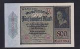 Weimarer Republik, Reichsbank, 500 Mark Ro.70, DEU-80, Serie: A -