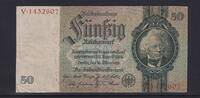 Deutsches Reich, Drittes Reich, 50 Reichsmark Ro.175a, DEU-210a, Friedensdruck, KN 7 stellig, Udr. Bst. I, Serie: V, -