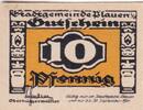 Weimarer Republik, Sachsen, 10 Pfennig Plauen, Stadt, KN: Nr. -