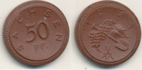 Deutsches Reich,Weimarer Republik, 50 Pfennig,Böttgersteinzeug, Sachsen,