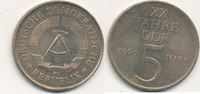 Deutschland,DDR, 5 Mark J.1524 20 Jahre DDR,